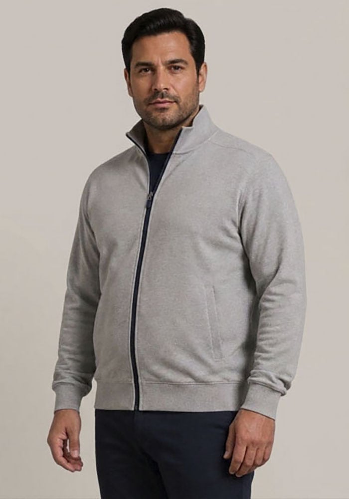 Man's World Plus Sweatjacke mit Reißverschluss, normale Länge, aus Baumwolle und Polyester