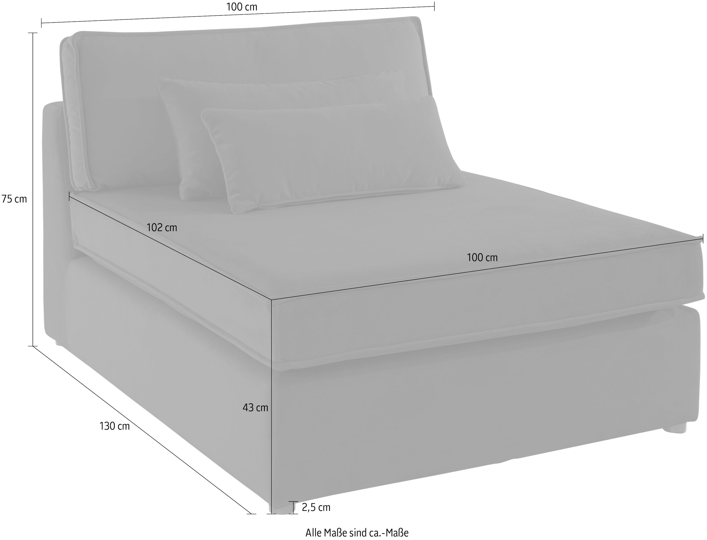 OTTO home Sofa-Mittelelement »Enid« Teil eines Modulsofas, fester Sitzkomfort, auch in Breitcord