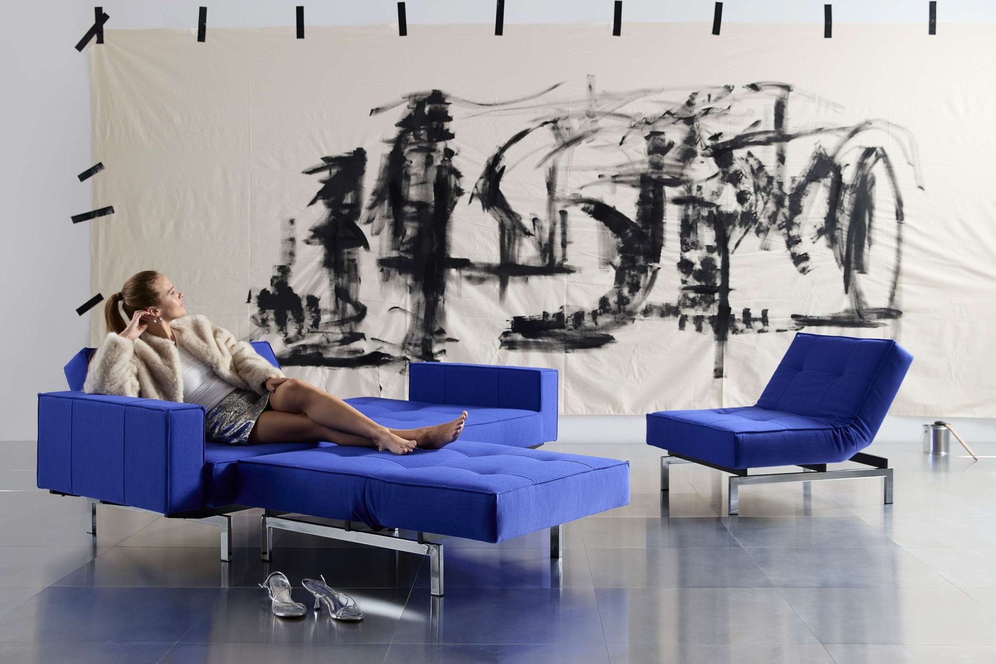 INNOVATION LIVING ™ Sessel »Splitback«, mit chromglänzenden Beinen, in skandinavischen Design