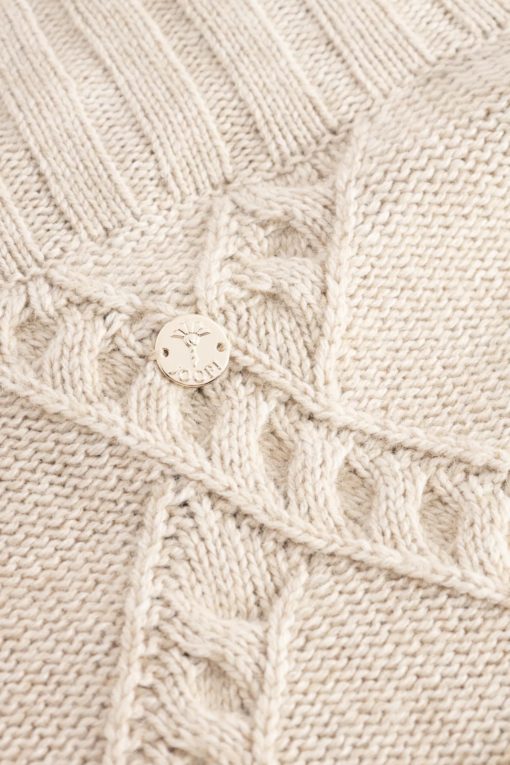 JOOP! Stehkragenpullover »Konfia« Rautenmuster mit integrierten Zopfstrickdetails, breite Rippbündchen