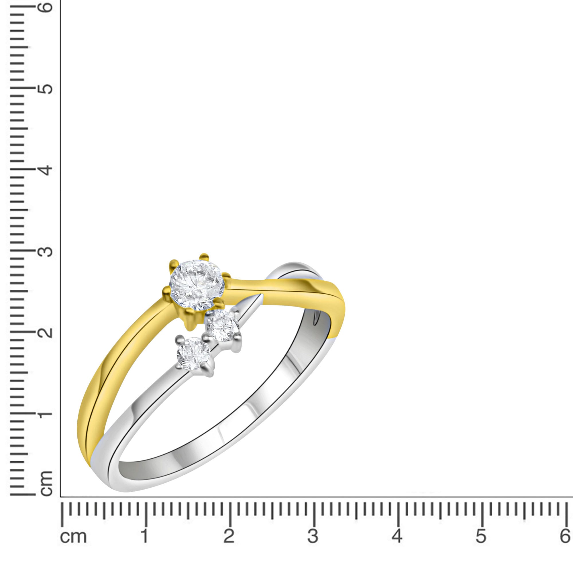 Firetti Silberring »Schmuck Geschenk Silber 925 Fingerring Ring bicolor«, mit Zirkonia (synth.)