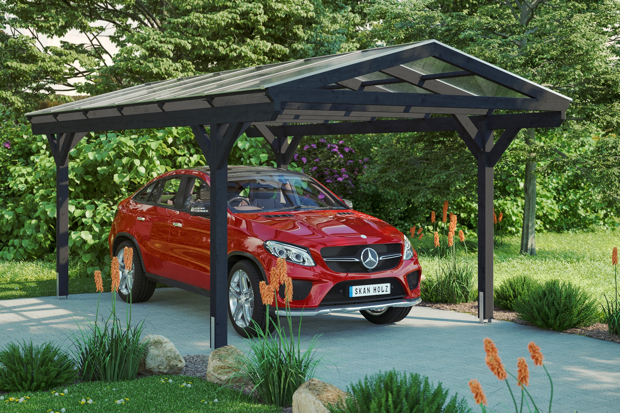 Skanholz Einzelcarport »Westerwald«, 326 cm, Anthrazit