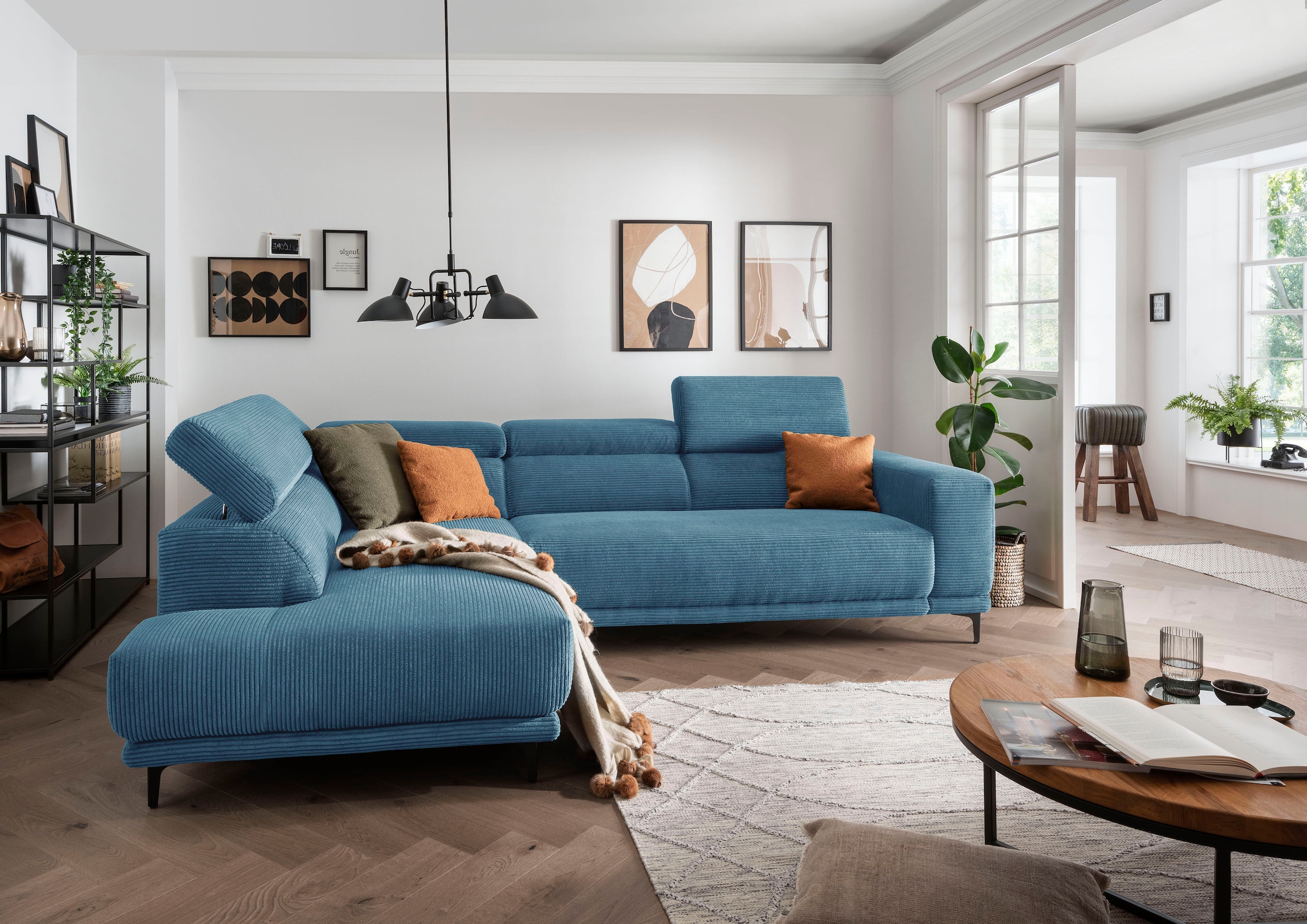 alina Ecksofa »Hikari«, wahlweise mit Sitzvorzug, in modernem Cordstoff, Breite 276 cm
