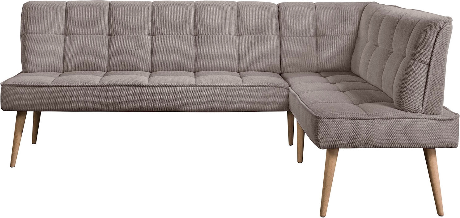 exxpo - sofa fashion Eckbank »Latte« moderne Sitz- und Rückensteppung, bequem und elegant, hoher Holzfuß