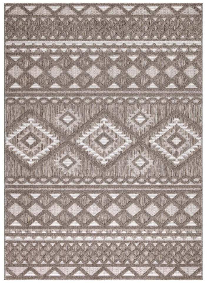 Carpet City Teppich »In-& Outdoorteppich Santorini 435, 3D-Effekt, Boho-Look«, rechteckig, 5 mm Höhe, Wetterfest & UV-beständig für Terrasse, Balkon, Küche, Flur
