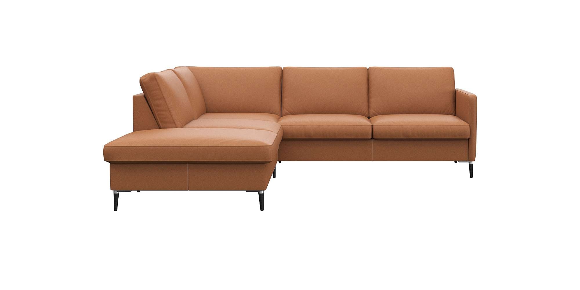 FLEXLUX Ecksofa »Fiore, L-Form«, schmale Armlehnen, Füße Alu/schwarz, B/T 2 günstig online kaufen