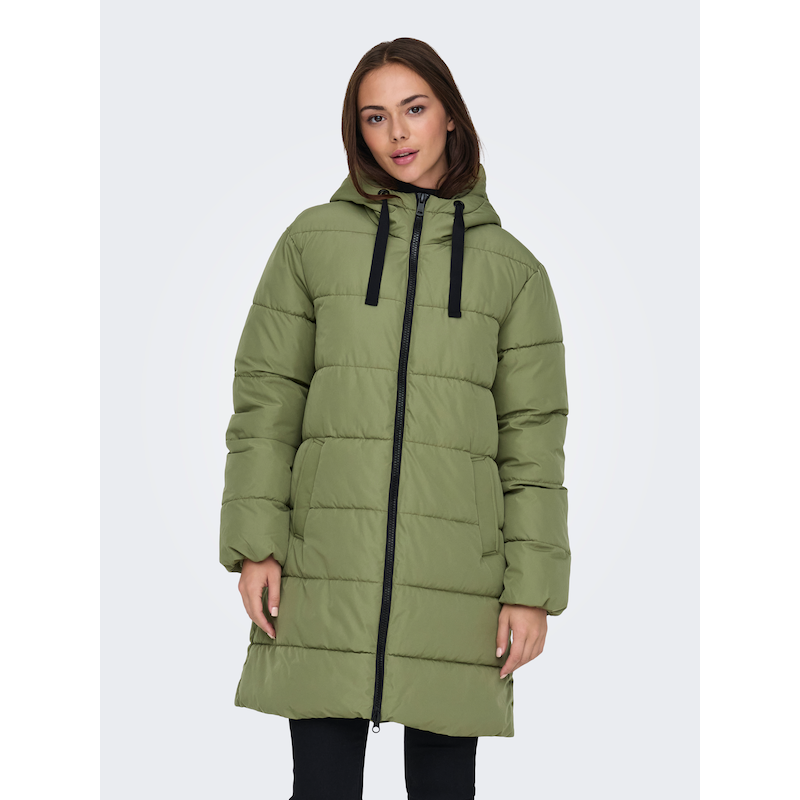 ONLY Steppmantel »ONLCLAIR PUFFER HOOD COAT OTW CC« Loden Green M (38) M (38) Glänzender Puffermantel von ONLY
