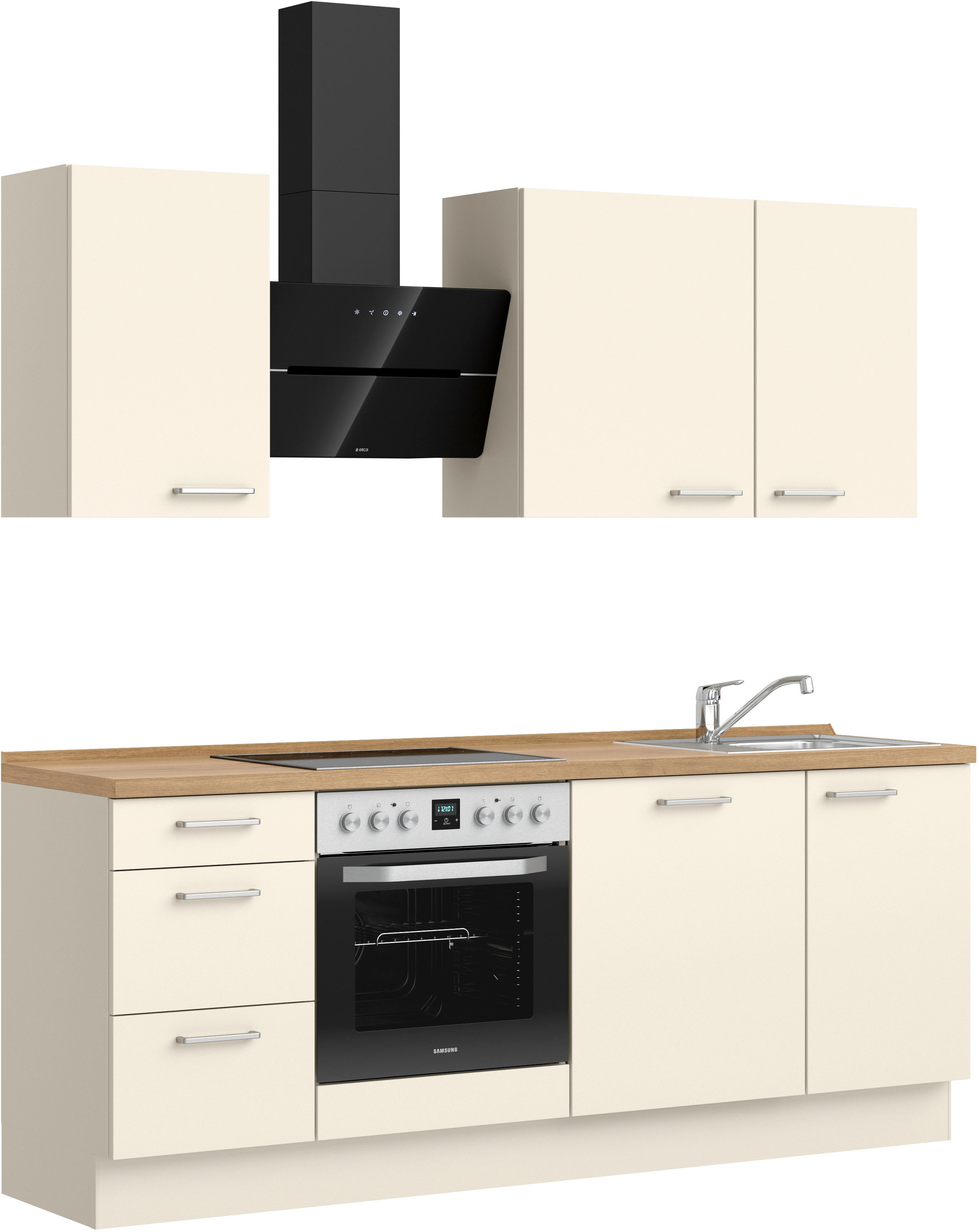 nobilia® Küchenzeile »"Touch II"«, vormontiert, Ausrichtung wählbar, Breite 210 cm, wahlw. mit E-Geräten