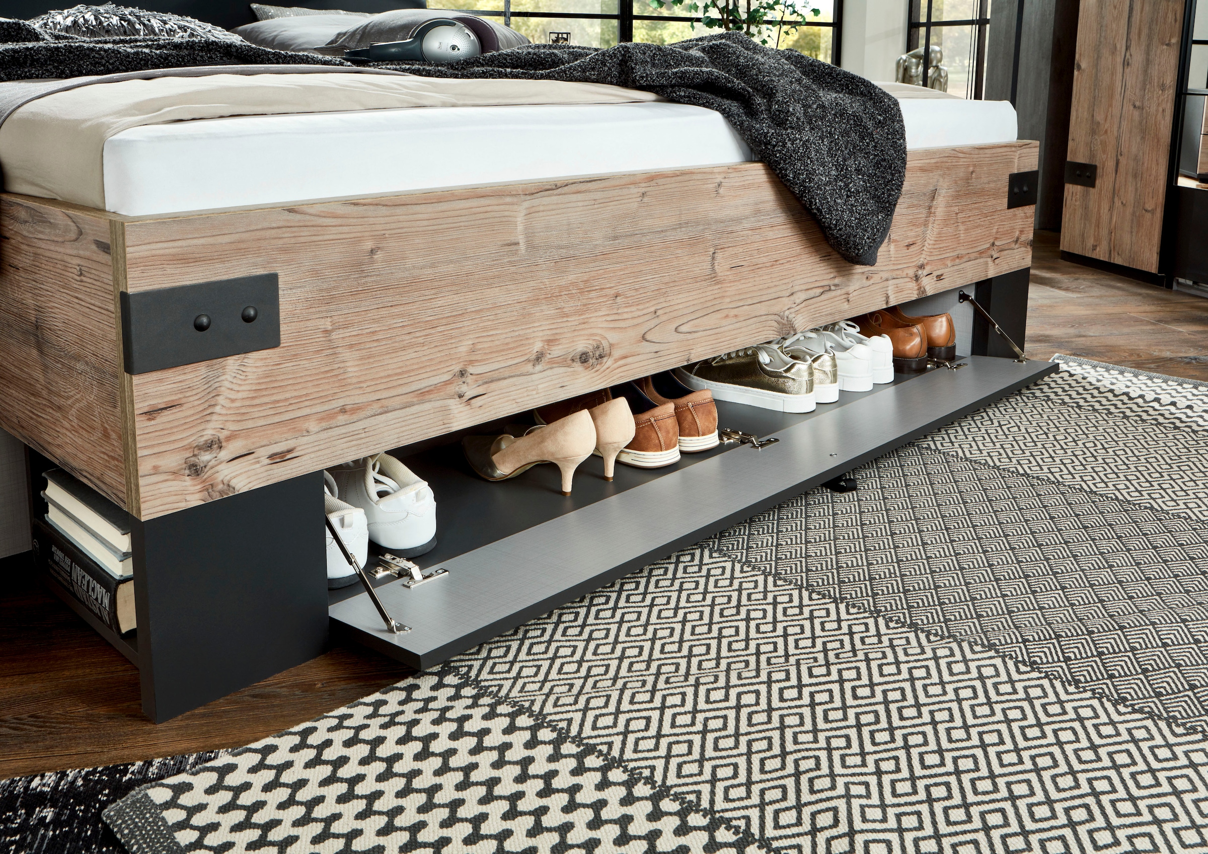 Wimex Schlafzimmer-Set »Stockholm, rustikaler Look im Industrial Design«, (Set), 6-teilig