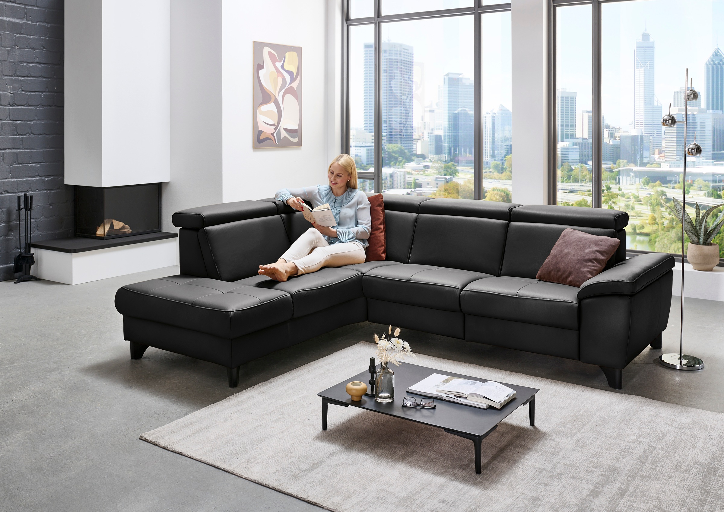 Die PlanBar Ecksofa »PN-EM23166 L-Form«, optional mit Kopfteilverstellung und Stauraum