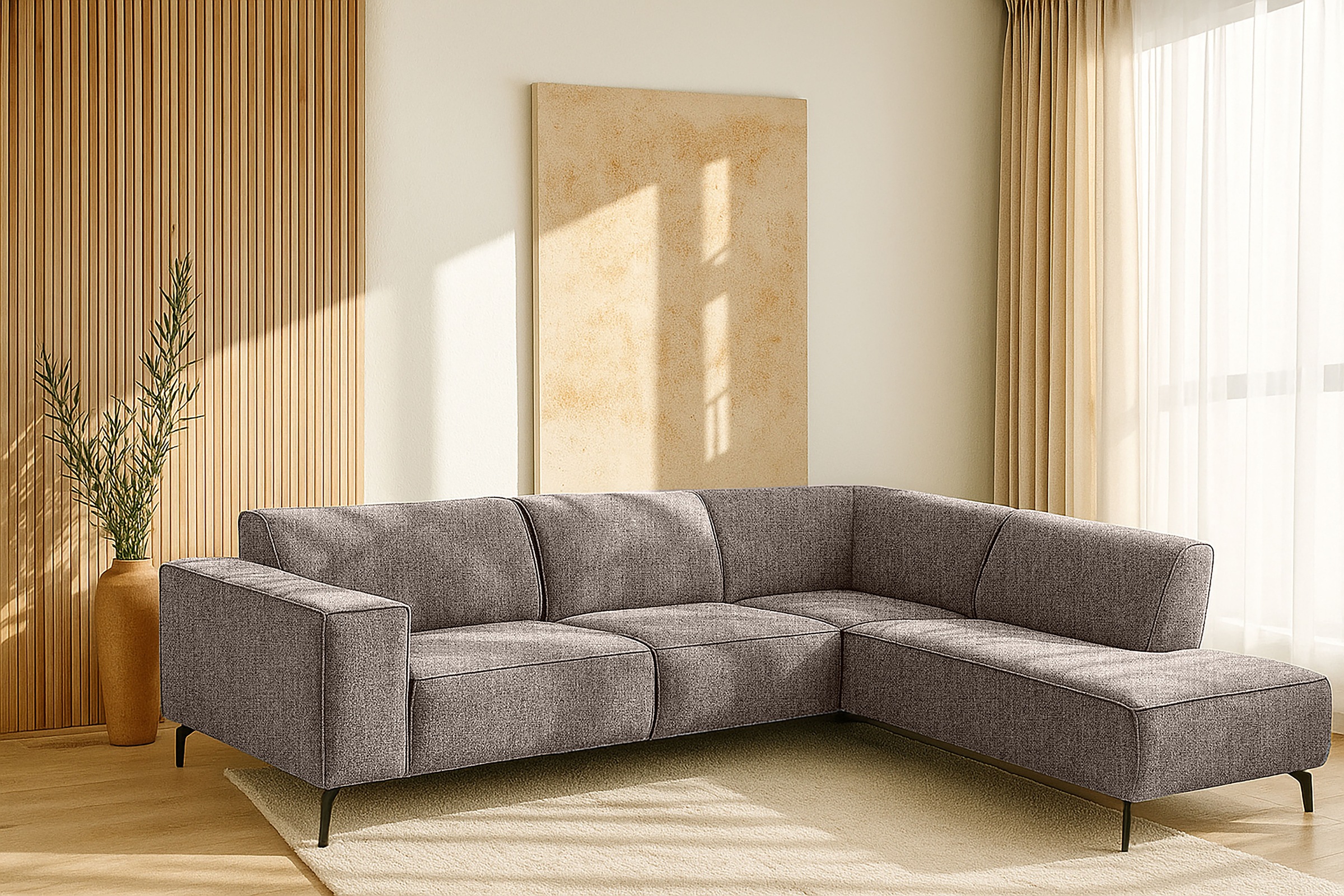 Places of Style Ecksofa »Lorcan, Breite 275 cm, weiches Sitzgefühl«, mit sc günstig online kaufen