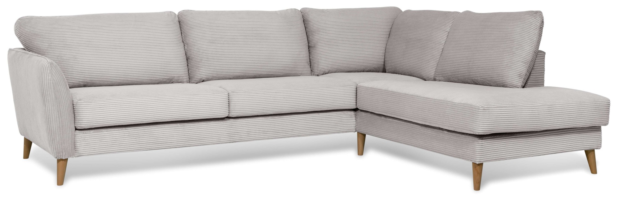 Home affaire Ecksofa »MARSEILLE 278/202 cm, L-Form, Ottom. rechts/links«, Massivholzbeine aus Eiche, in verschieden Bezügen und Farbvarianten