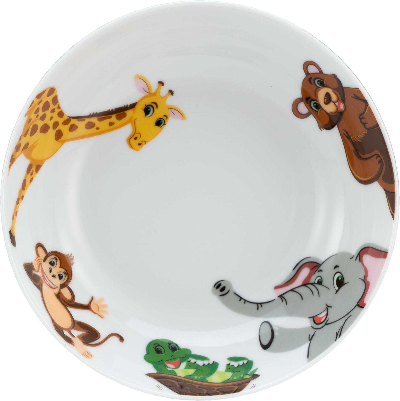 CreaTable Kindergeschirr-Set »Zoo« Dekor mit lustigen Zoobewohnern, Made in Europe, 3 Teile, für 1 Person