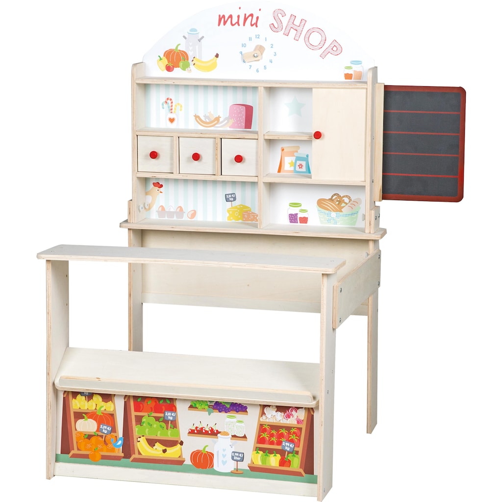 roba® Kaufladen »Minishop, natur«, mit Theke und Tafel