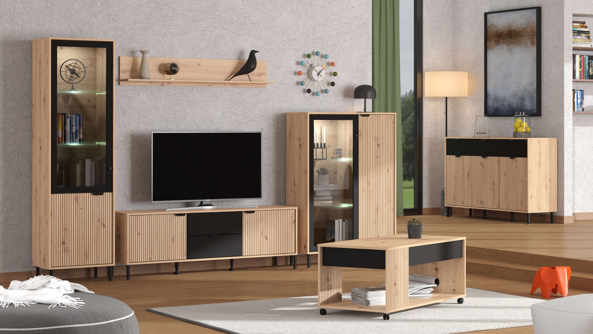 Home affaire Kommode »Mayenne Sideboard, Schubladenschrank, Kommode, Anrichte, Breite 157cm«, Wohnzimmermöbel, Schlafzimmermöbel, mit Drehtüren und drei Schubladen