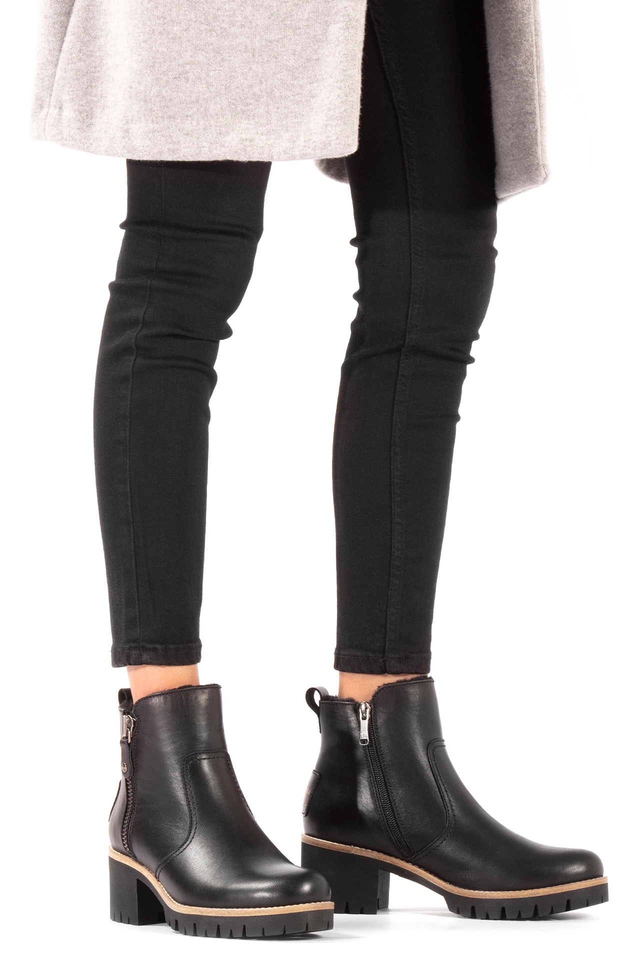 Panama Jack Winterstiefelette, Boots, Profilsohle, Warmfutter, Reißverschlüsse, mit Anziehlasche