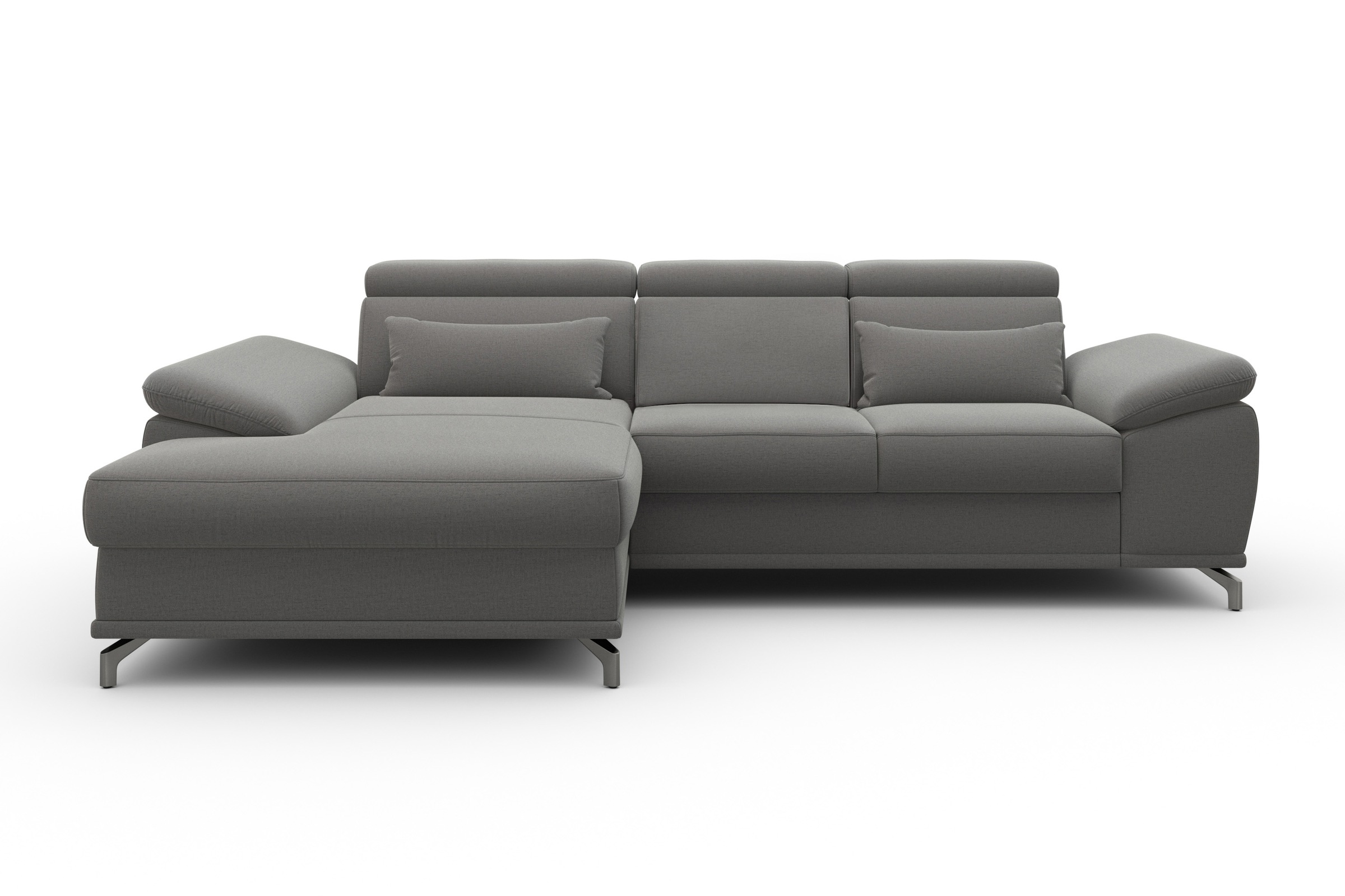 sit&more Ecksofa »Cabrio L-Form, mit Sitztiefenverstellung, Arm- und Kopfteilverstellung«, 2 Nierenkissen, Federkern, optional Bettfunktion und Stauraum