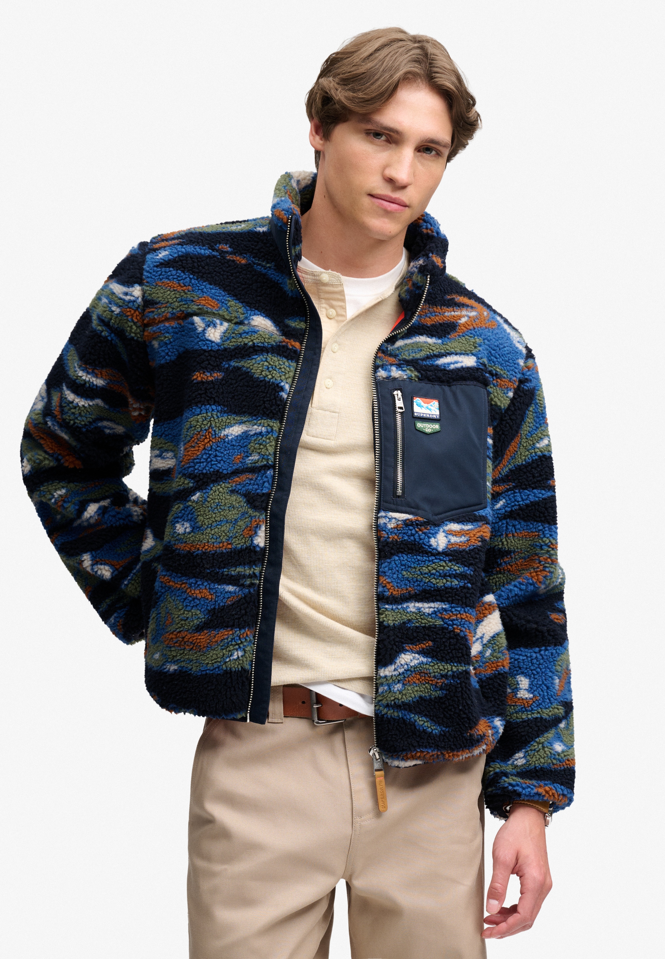Superdry Sweatjacke »TERRAIN FLEECE ZIP THRU« Kunstfaser, relaxed fit