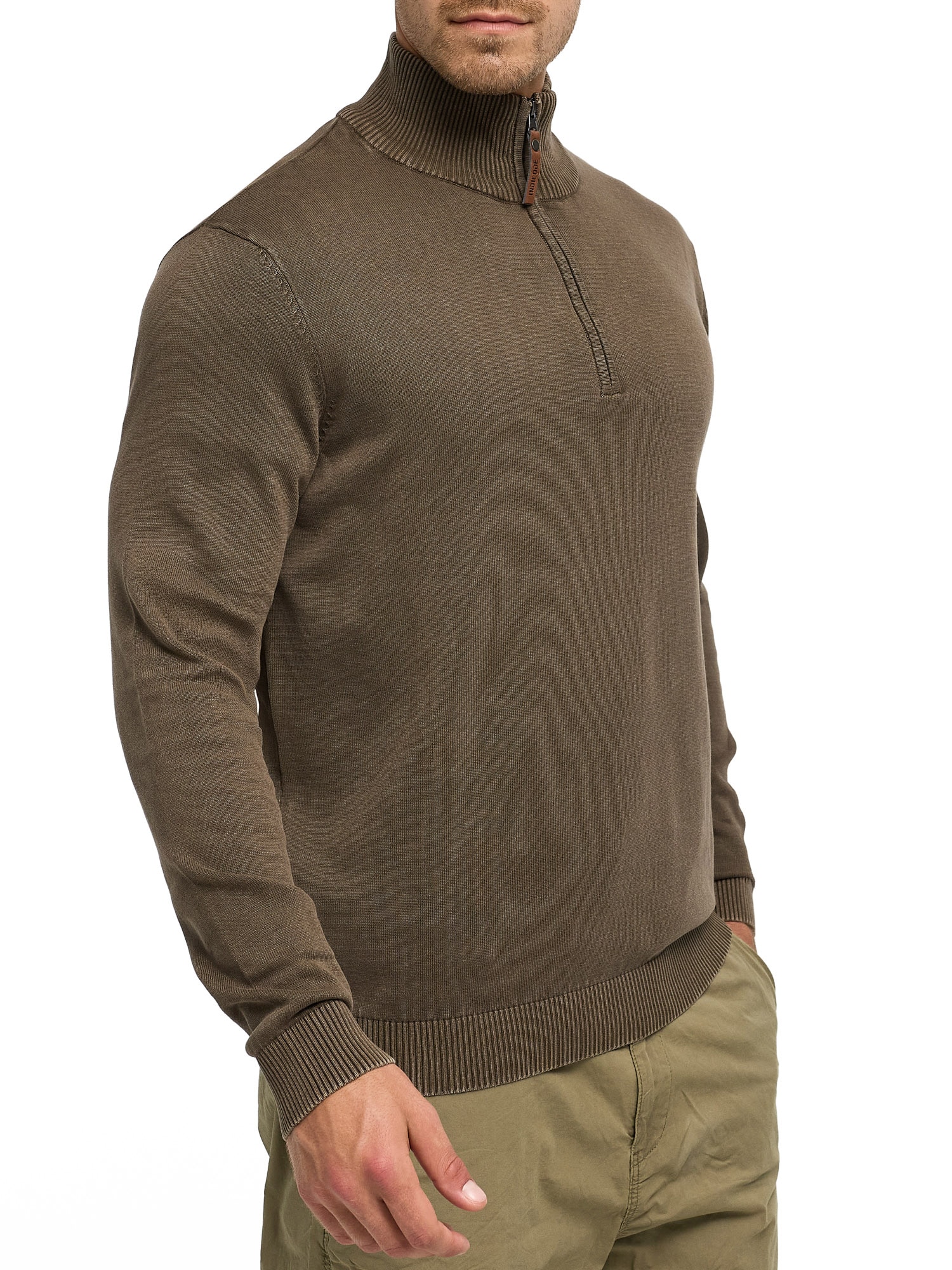 Indicode Troyer »INArkmill ½ zip« Baumwolle, regular fit