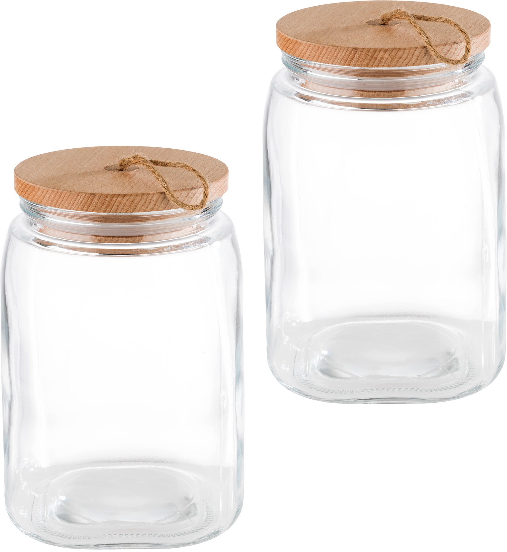 APS Vorratsglas »Woody«, (Set, 2 tlg.), inkl. Holzdeckel, 2,5 Liter günstig online kaufen