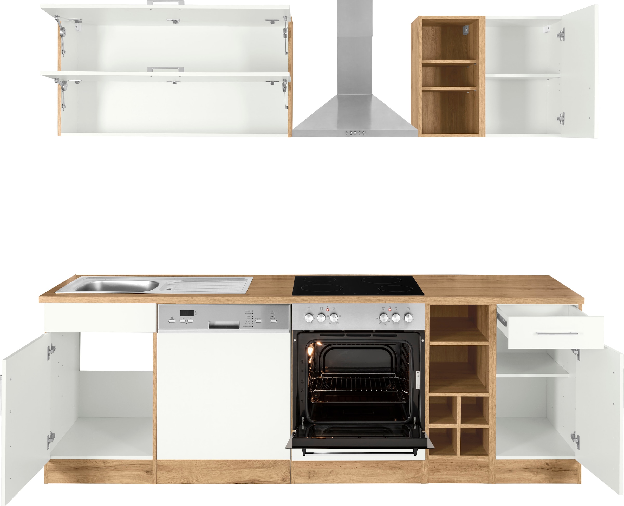KOCHSTATION Küchenzeile »KS-Colmar«, mit E-Geräten, Breite 240 cm