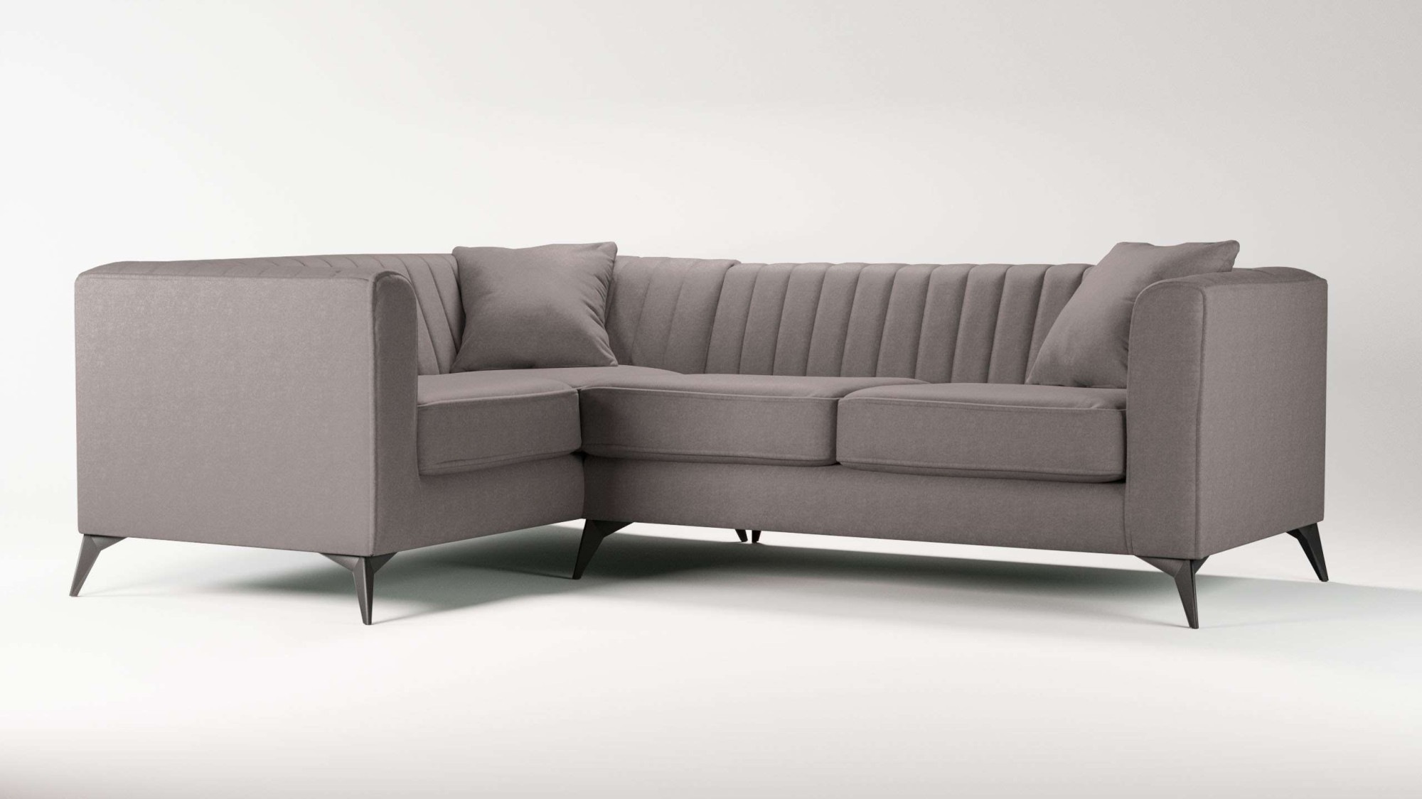 Home affaire Ecksofa »MATTHEW L-Form ideal für kleine Räume, Maße B/T/H:  240/167/74 cm« elegantes Designsofa, Steppung im Rücken, incl. Zierkissen