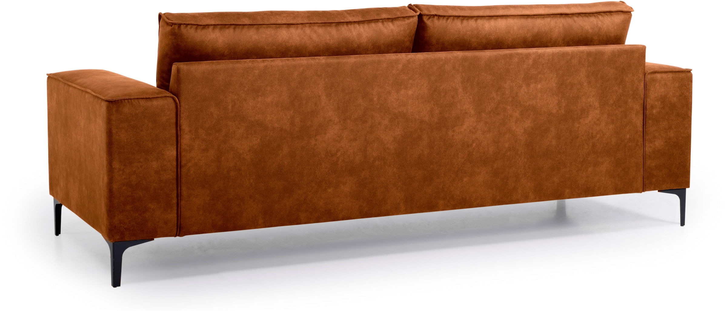 Places of Style 3-Sitzer »3er Sofa Oland, Struktur, Flachgewebe, Luxus-Microfaser, Boucle«, 224 cm, Wellenunterfederung, Skandi-Design, Metallfüße