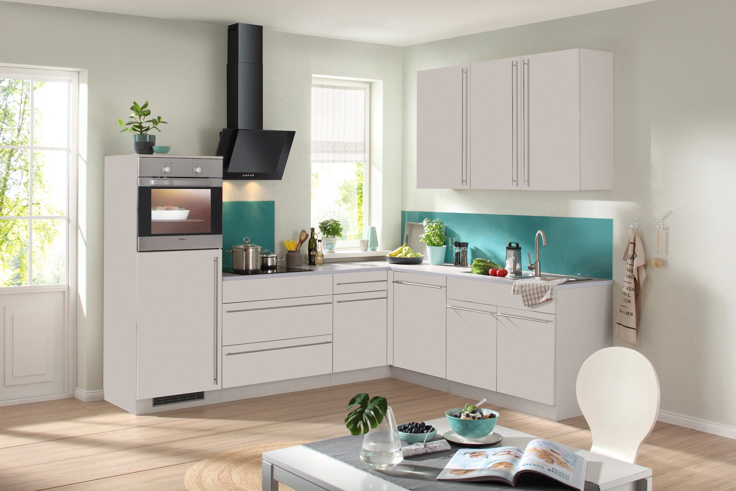 wiho Küchen Winkelküche »Chicago« ohne E-Geräte, Stellbreite 260/220 cm