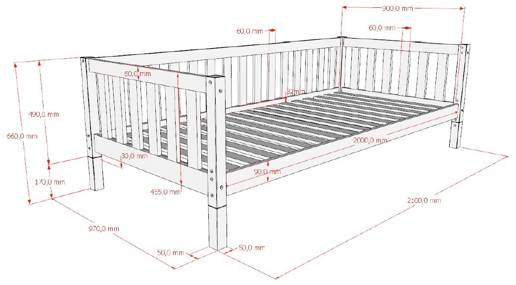 Vipack Hausbett »Dallas, Massivholzbett mit Dachaufbau umbaubar vom Boden- zum Daybett« inkl. Lattenrost, Rausfallschutz, Sprossen, 90 oder 140x200 cm breit,  stabil und standfest gebaut, wahlweise Kiefer massiv natur oder weiß