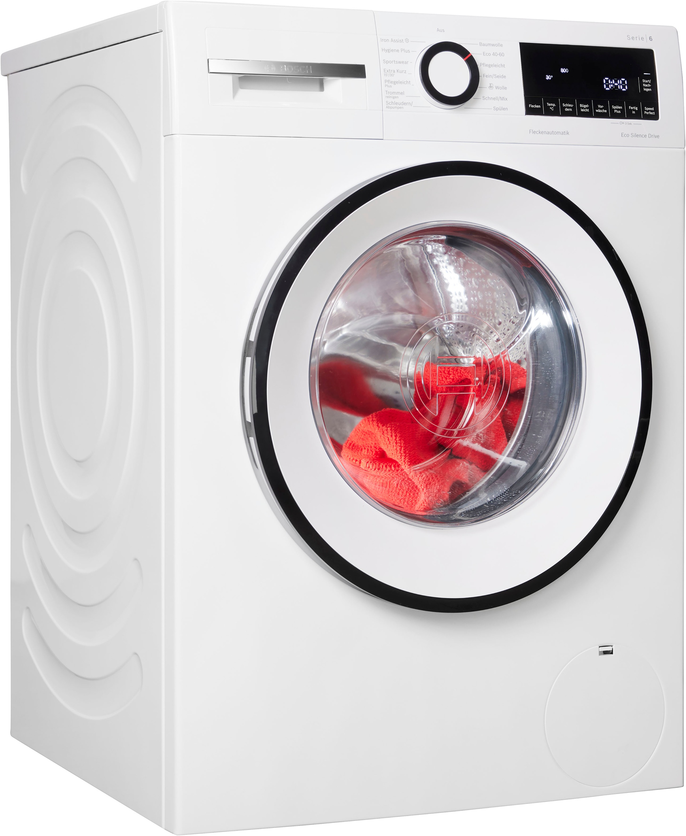 BOSCH Waschmaschine Serie 6 »WGG244ZV0« 9 kg 1400 U/min Knitter-Programm Iron Assist, Speed Perfect, Nachlegefunktion weiß Fleckenautomatik:...