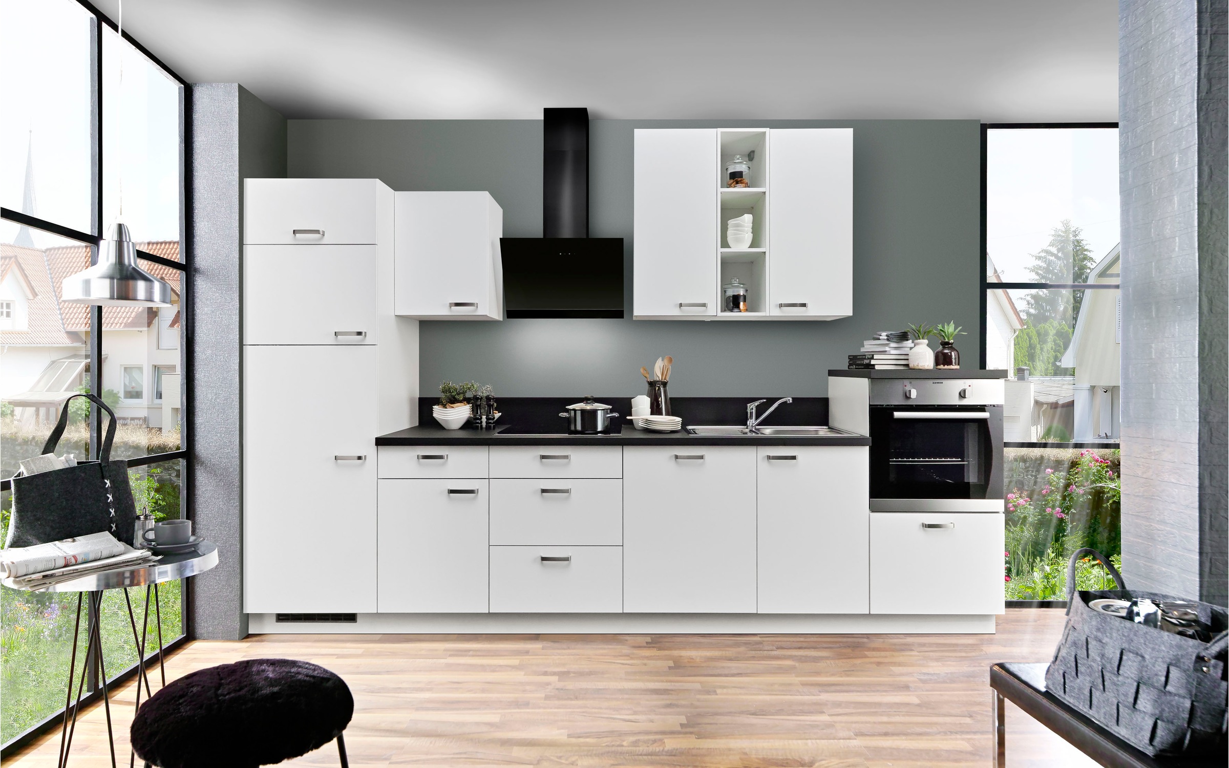 Express Küchen 340 Breite kaufen online und Küchenzeile mit Vollauszügen, »Bari«, vormontiert, Soft-Close-Funktion cm