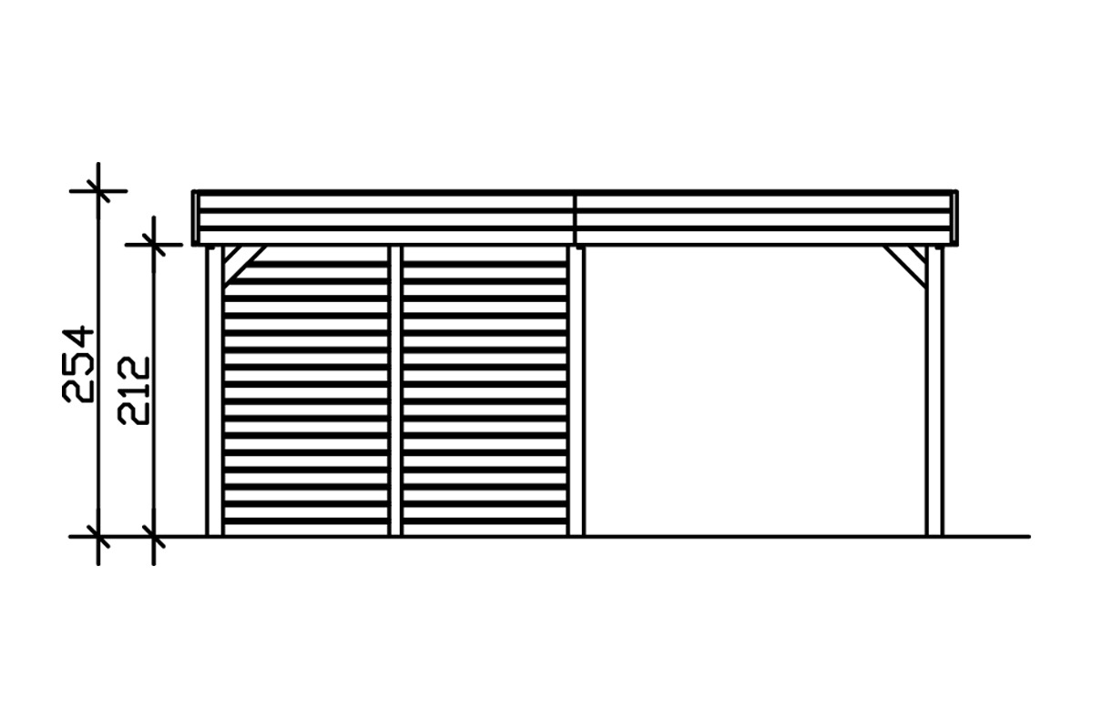 Skanholz Doppelcarport »Friesland Set 4«, Fichtenholz, 514 cm, dunkelgrau