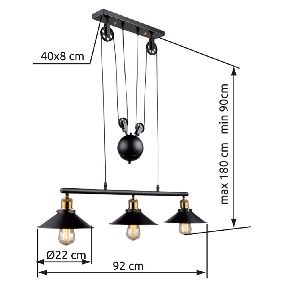 GLOBO LIGHTING Hängeleuchte »LENIUS«, Leuchtmittel E27 | ohne Leuchtmittel, Pendelleuchte / Küche / Wohnzimmer / kupferfarben / höhenverstellbar