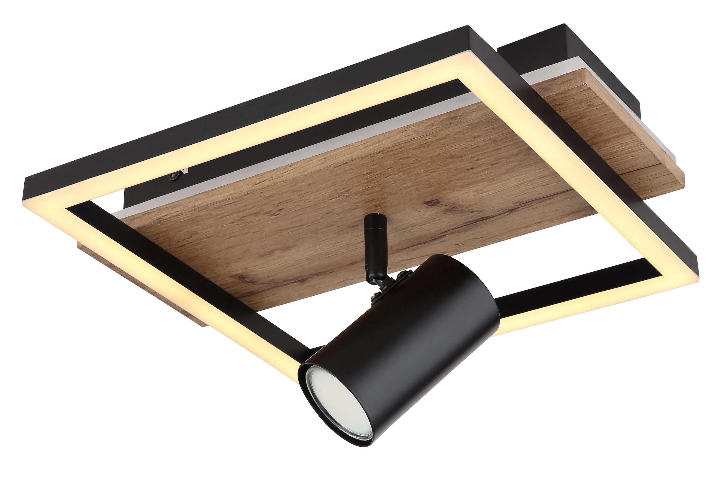 GLOBO LIGHTING LED Deckenleuchte »KASSU« LED-Modul Warmweiß Deckenlampe/Wohnzimmer/Schlafzimmer/modern/Holz