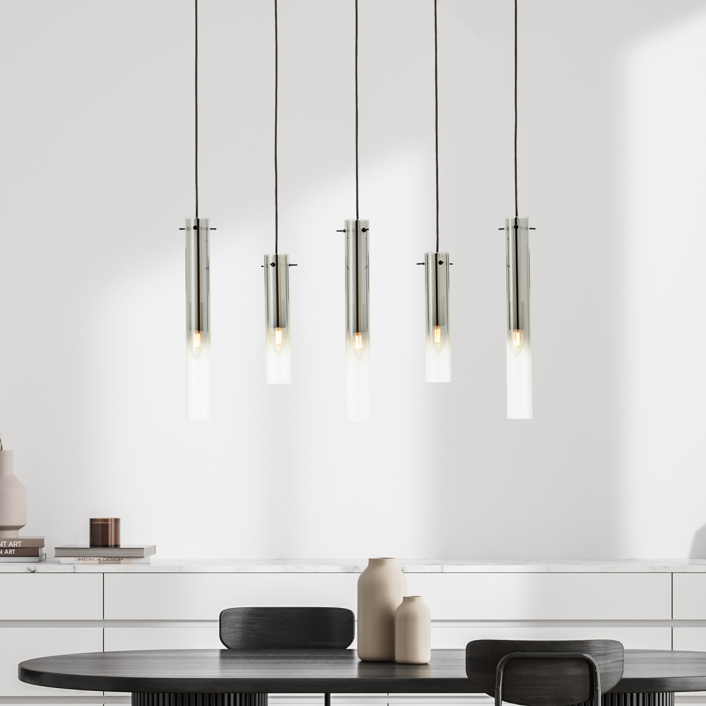 Brilliant Pendelleuchte »Glasini«, 5 flammig, Leuchtmittel E14   ohne Leuch günstig online kaufen