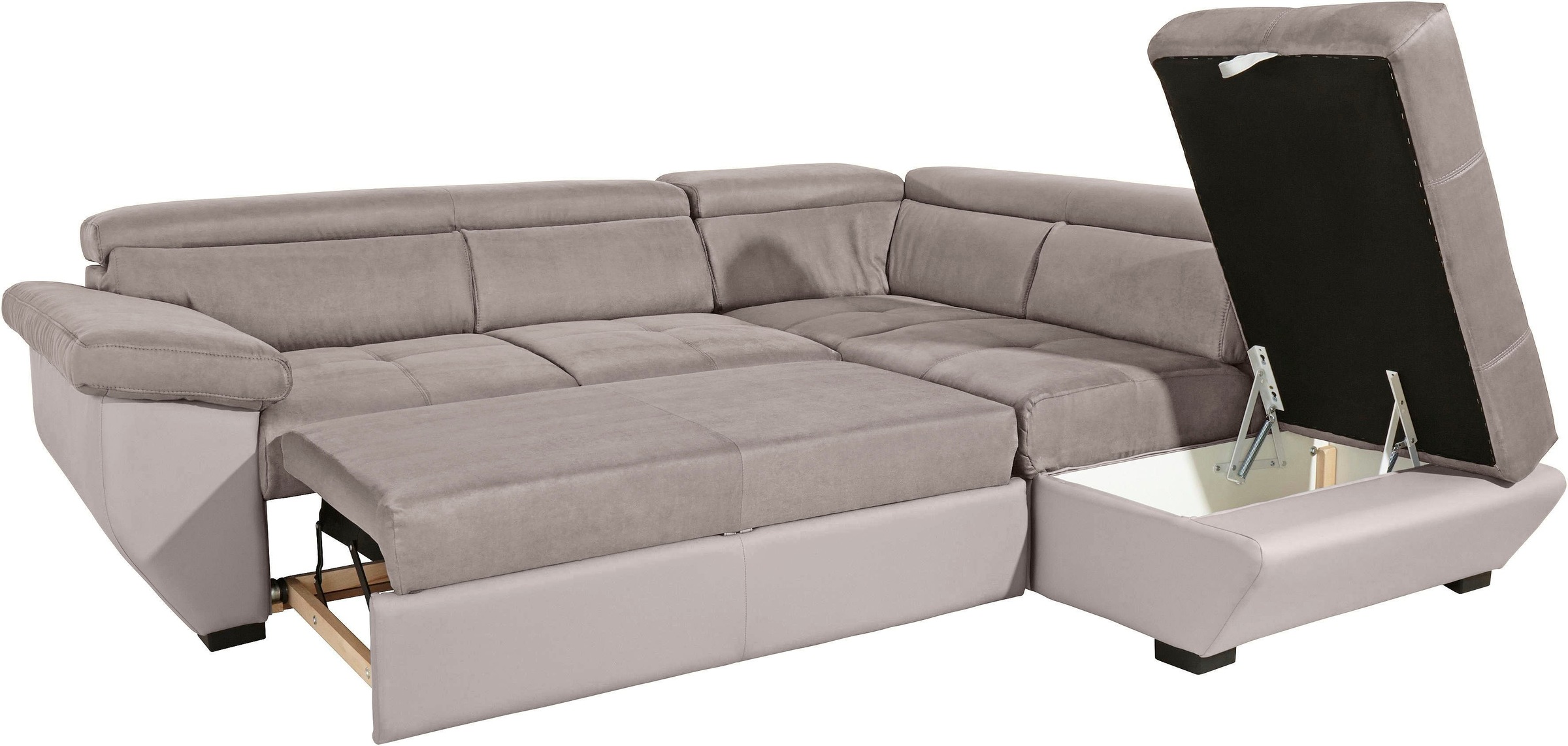 COTTA Polstergarnitur »Speedway L-Form«, (Set), Set bestehend aus: Ecksofa mit Kopfteilverstellung & Hocker