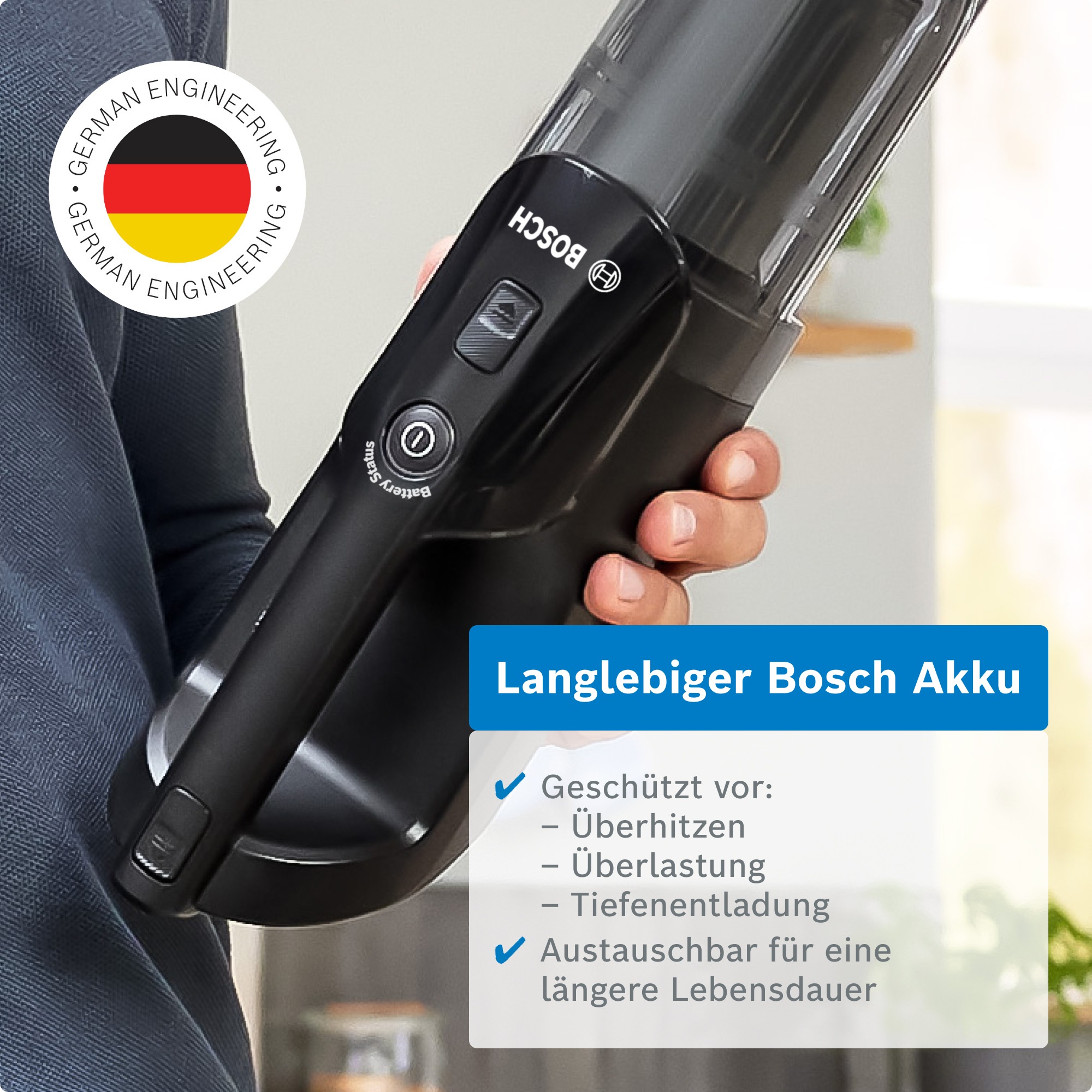 BOSCH Akku-Stielstaubsauger »Flexxo Serie 4 BCH4FM28/BCH4SM28, 2in1 Akku-Staubsauger, freistehend« kabellos, integriertes Zubehör, beutellos, 60 Min. Laufzeit