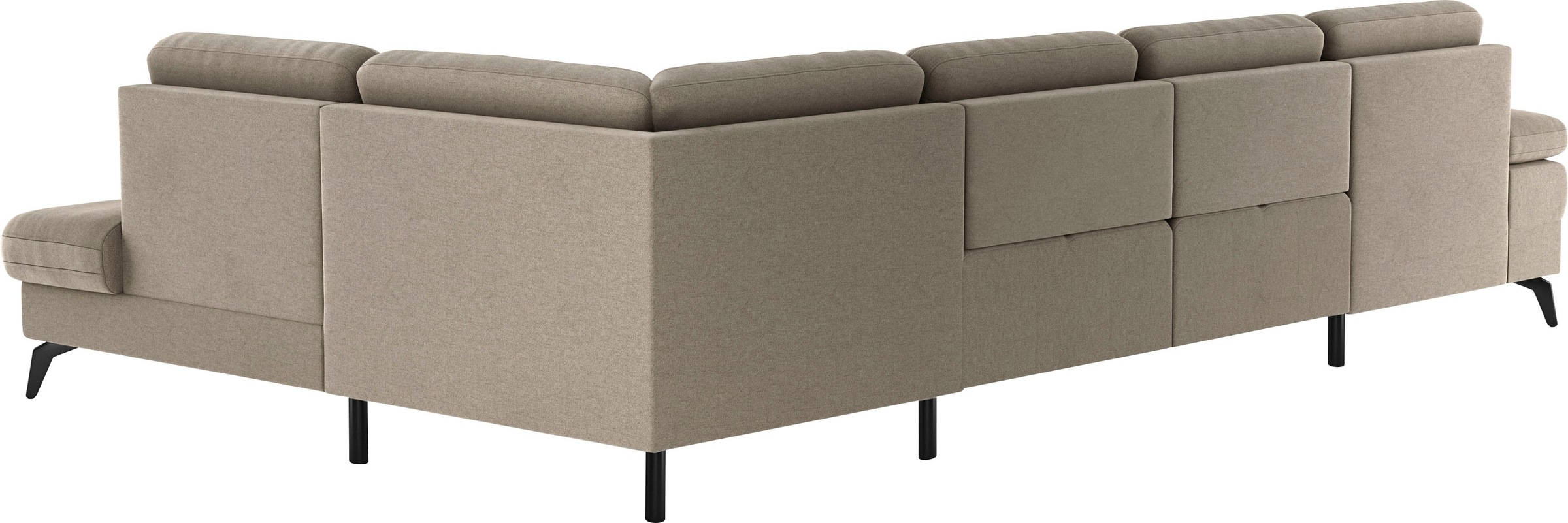 sit&more Wohnlandschaft »Morris U-Form, inkl. Sitztiefenverstellung«, wahlweise mit Armteilverstellung, Bettfunktion & Bettkasten