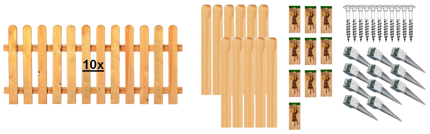 Tetzner & Jentzsch Lattenzaun »Houston 8« 10 Elemente, LxH: 1899x80 cm günstig online kaufen