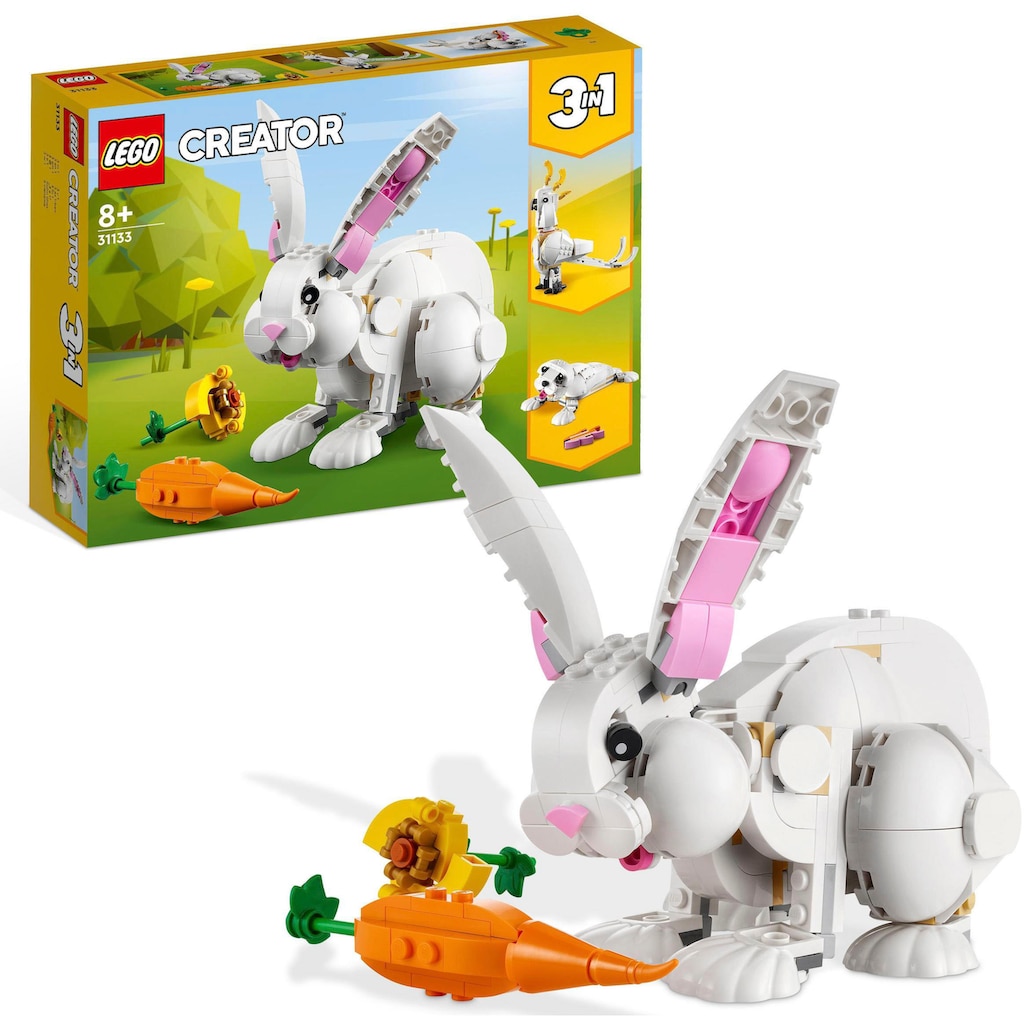 LEGO® Konstruktionsspielsteine »Weißer Hase (31133), LEGO® Creator 3in1«, (258 St.), Made in Europe