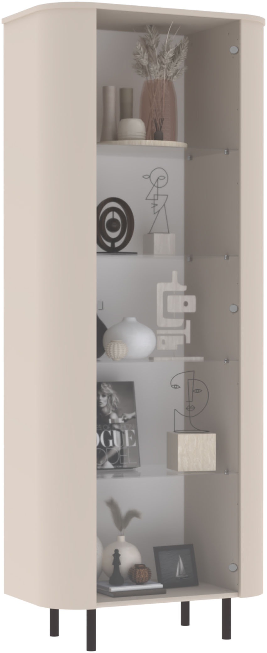 INOSIGN Vitrine »Lido, Standvitrine 200 cm hoch, 1 Tür, Glasvitrine, Vitrin günstig online kaufen