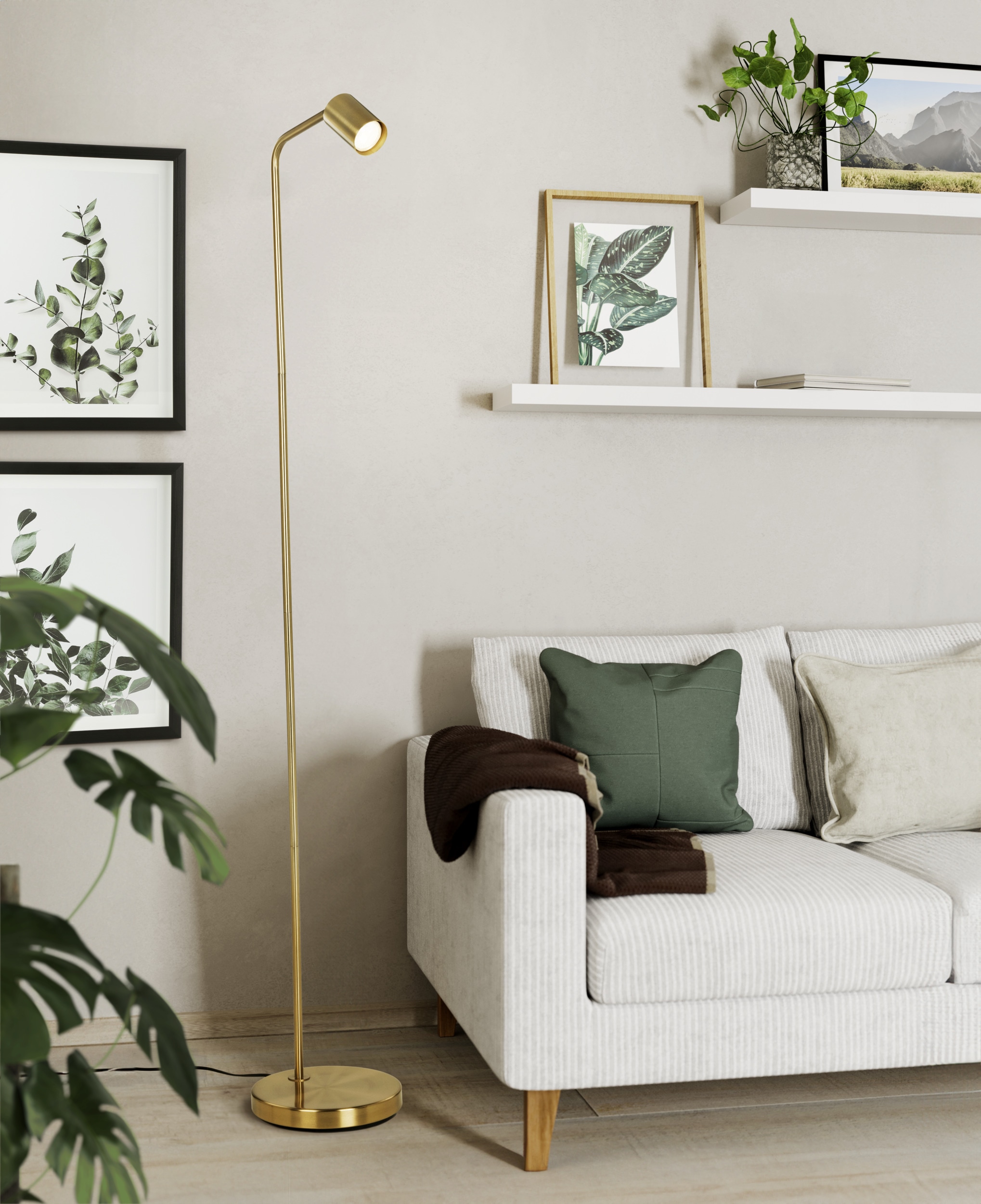 EGLO Stehlampe »RIGOMAGNO Stehlampe - Stahl - GU10 - 1X5W - IP20« GU10 1 Stk. Standleuchte, Leselampe, Wohzimmer, Schlafzimmer, L26,5 x B23 x H151cm