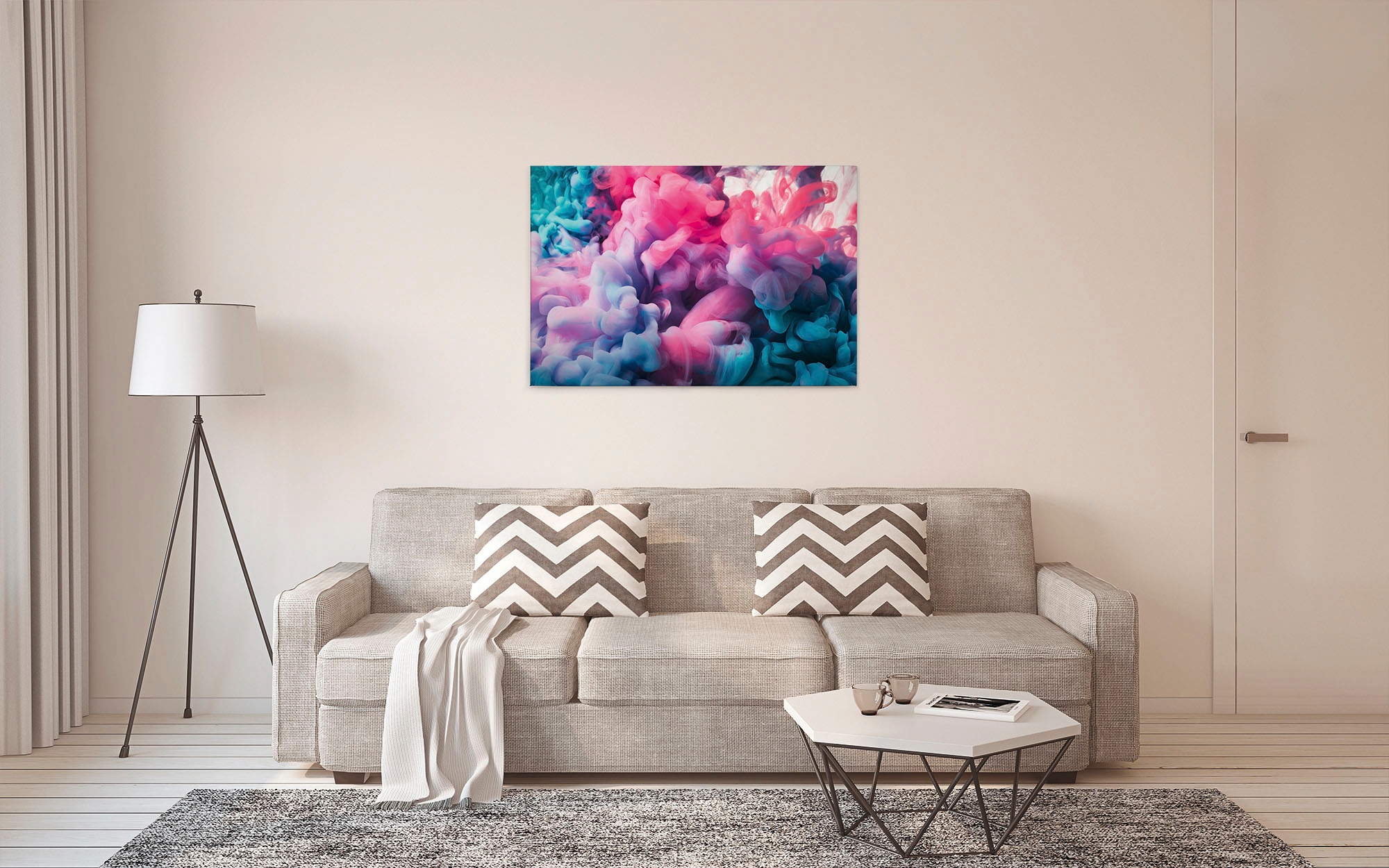 A.S. Création Leinwandbild »Colored Smoke«, Kunst-Abstrakt-Kinder, (1 St.), Bunter Rauch Keilrahmen Jungedzimmer Leinwand-Bild Wohnzimmer modern
