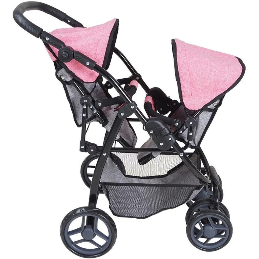 Knorrtoys® Puppen-Zwillingsbuggy »Milo - Jeans Grey«