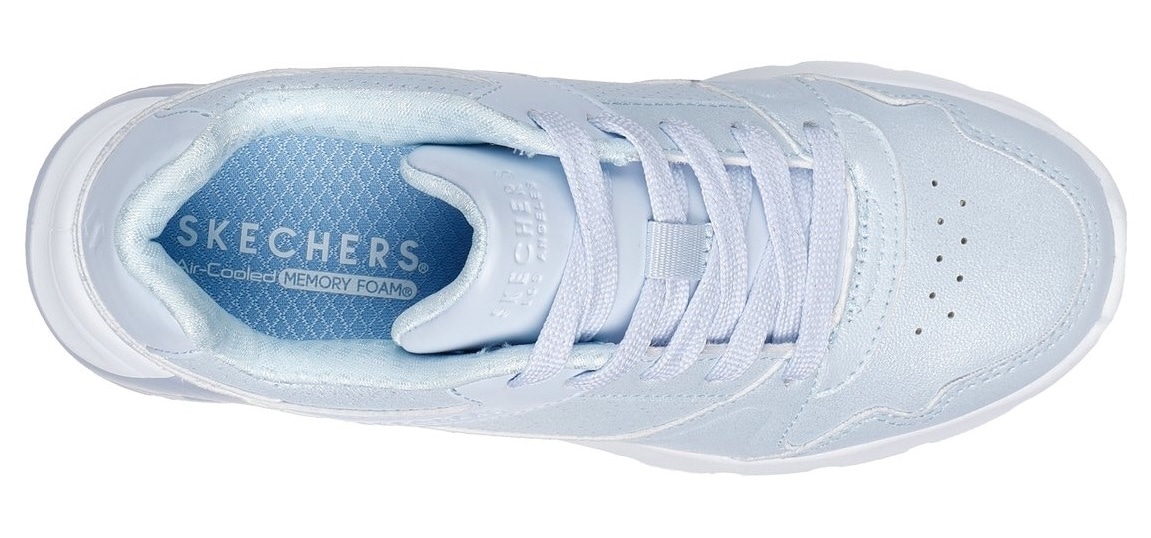 Skechers Sneaker »UNO LITE 2.0«, Schnürschuh mit farbl. Keilsohle, Größenschablone zum Download