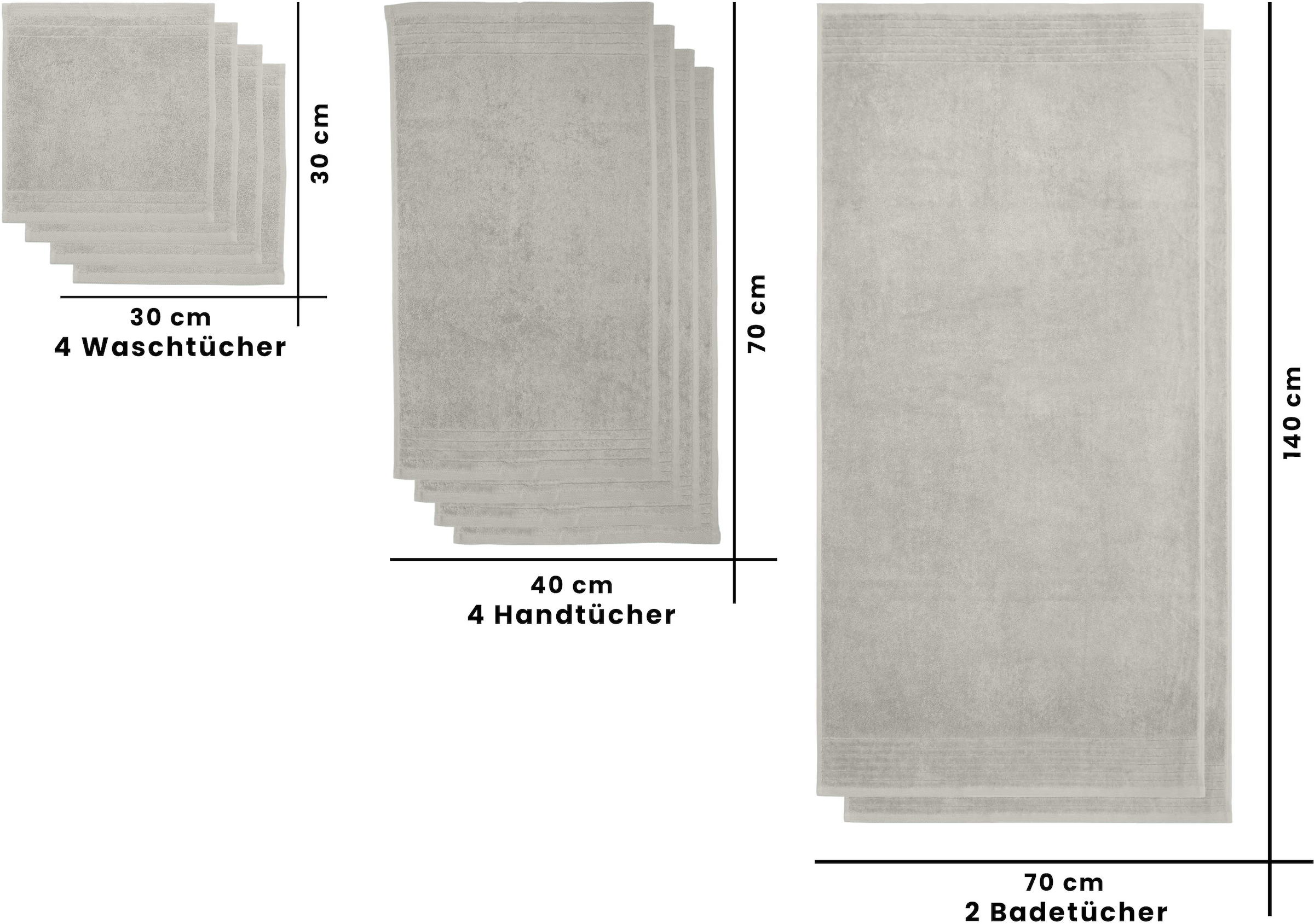 my home Handtuch Set »Sanremo premium, Premium Handtücher, 600 gr/m²«, Set, 8 tlg., Frottier, Duschtücher, Handtücher, Seiftücher, 100% Baumwolle, weich
