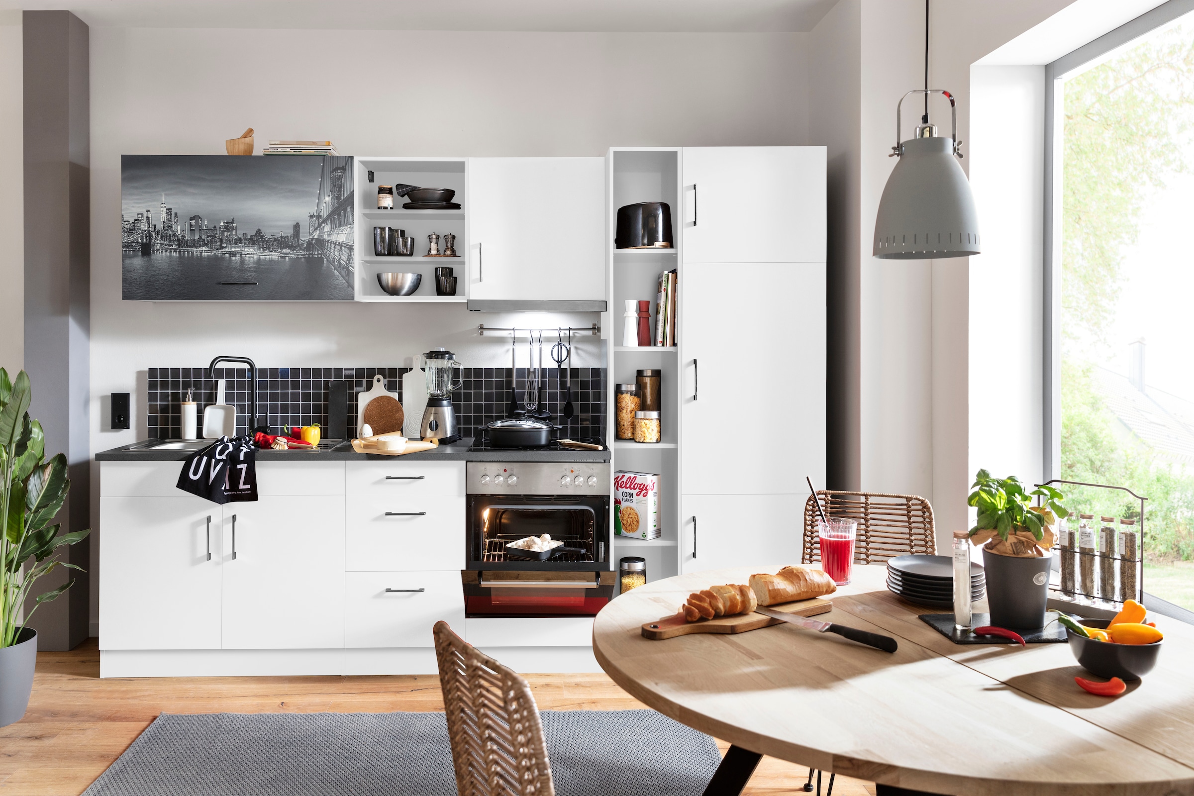 KOCHSTATION Küchenzeile »KS-Paris«, mit E-Geräten, Breite 300 cm