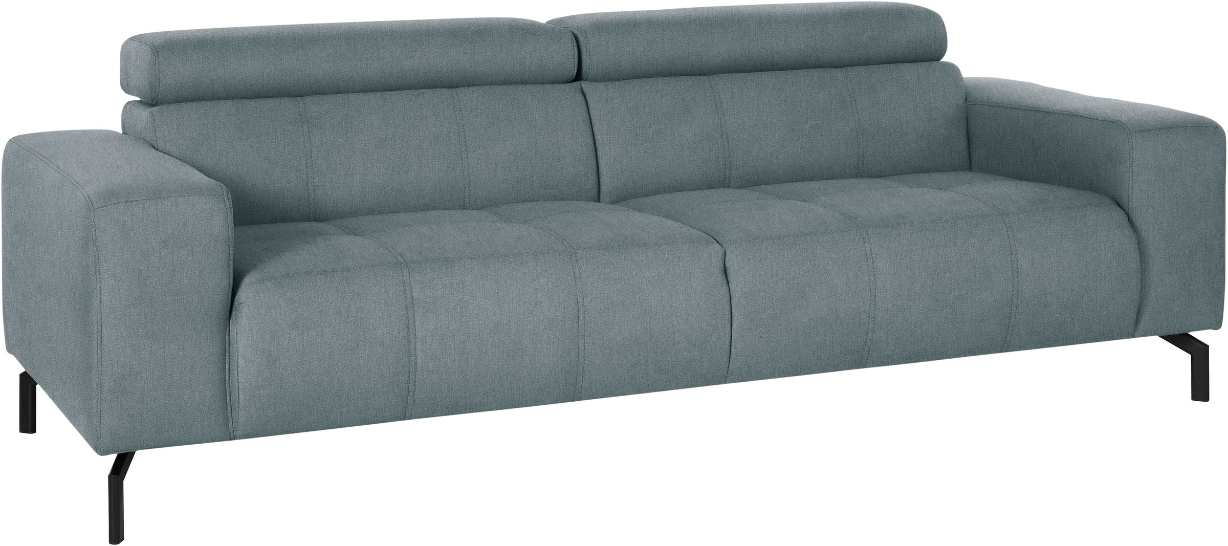 DOMO collection 2,5-Sitzer »Cunelli zeitlos und elegant, moderne Sitznähte als Designelement,«, wahlweise mit 6-fach verstellbaren Kopfteilen, fester Sitzkomfort