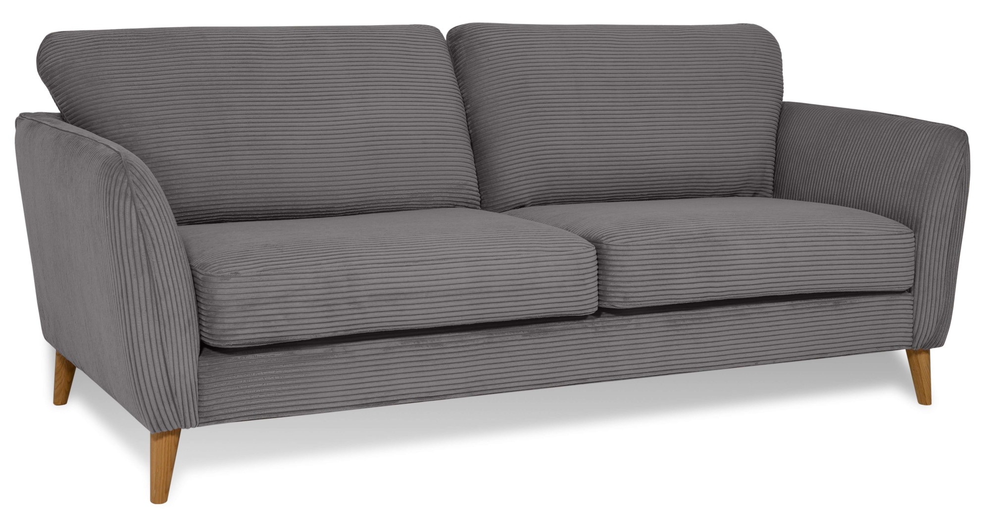 Home affaire 2-Sitzer »MARSEILLE Kompaktsofa 170 cm, Cord, Flachgewebe, Struktur, Webstoff«, Massivholzbeine Eiche, Landhausstil, Wellenunterfederung