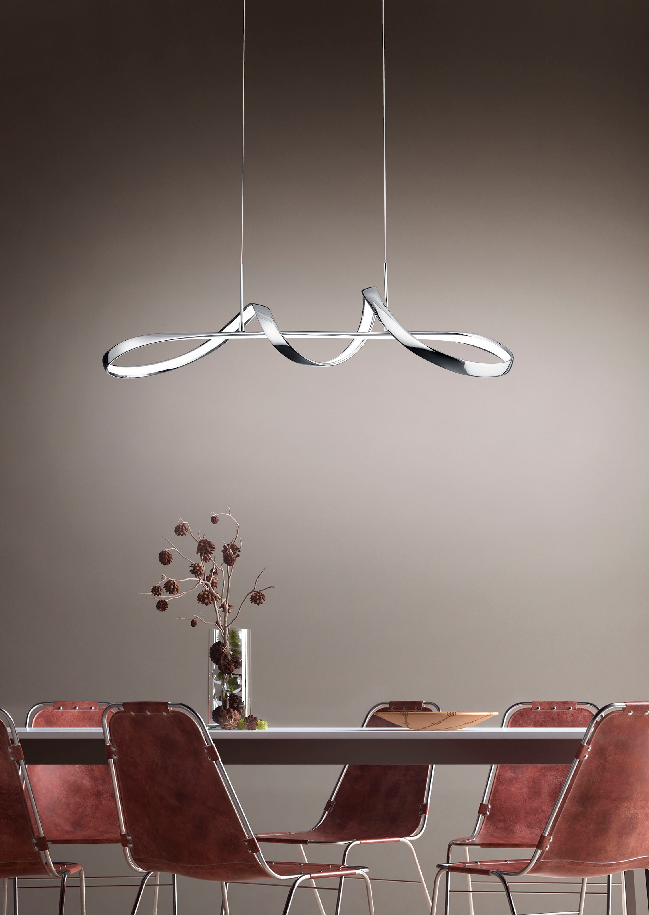 REALITY Leuchten LED Pendelleuchte »Perugia«, 1 flammig, Leuchtmittel LED-Board | LED fest integriert, Deko Hängelampe höhenverstellbar dimmbar neutralweiß 4000K, 4500 Lumen